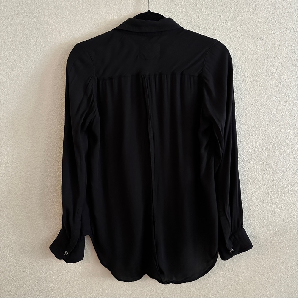 Rails Open Back Black Long Sleeve Top Size Small - image 2